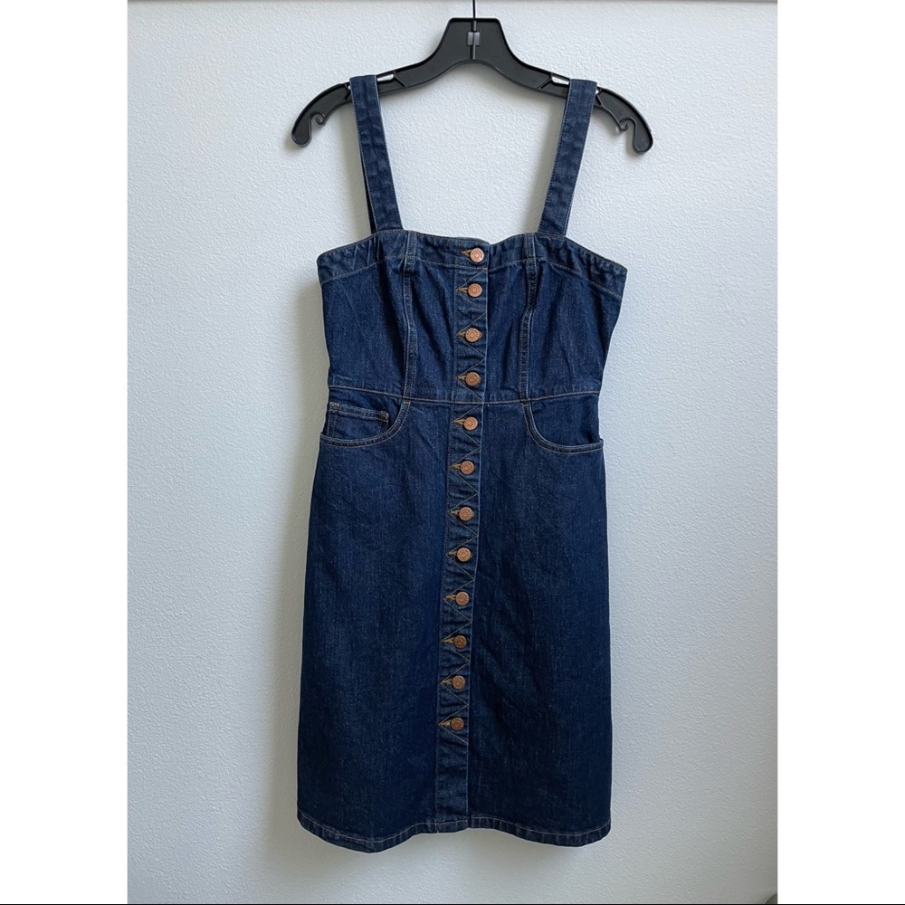 Madewell Denim Button-Front Overall Dress